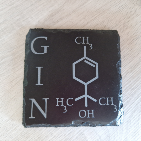 Engraved Slate Coaster – Gin Molecule Design