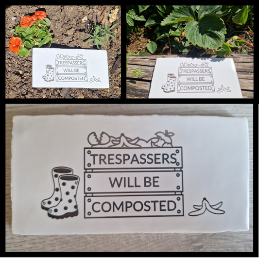 Engraved Ceramic Garden Tiles